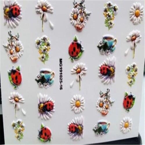 Nail Stickers Engraved Flower & Inserts Traceless Water Slide Nail Decals