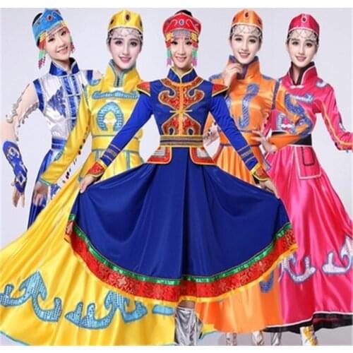 Chinese costume Mongolian dance Fancy Dress Costumes Dres Ethnic Mongolian Dance Costume Performance Clothing