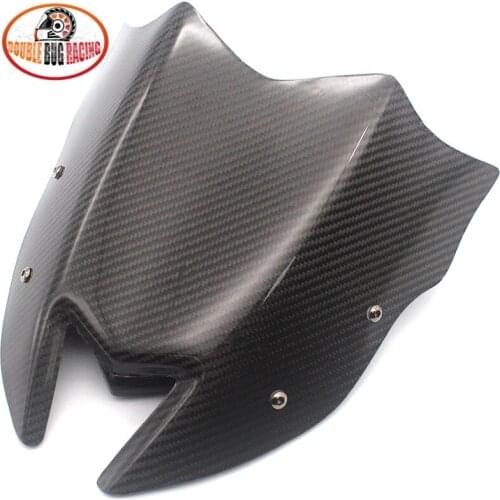 Motorcycle Real Carbon Fiber Sports Touring Windshield WindScreen Deflector For Kawasaki Z900 2017 2018 2019 Z-900 Z 900 '17-’19