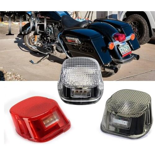 Motorcycle LED Rear Tail Stop Red Light Lamp for Harley Touring Models 1999-later XL Taillight Rear Lamp Braking Light Smoke