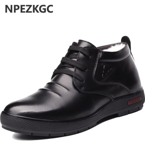 2020 New Warm Winter Men Boots Genuine Leather Snow Boots Men Winter Work Shoes Men Military Fur Ankle Boots for Men Botas