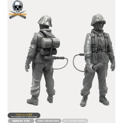 1/35 Resin Soldier Gunners Model Figure Kits Self-assembled Gou-01