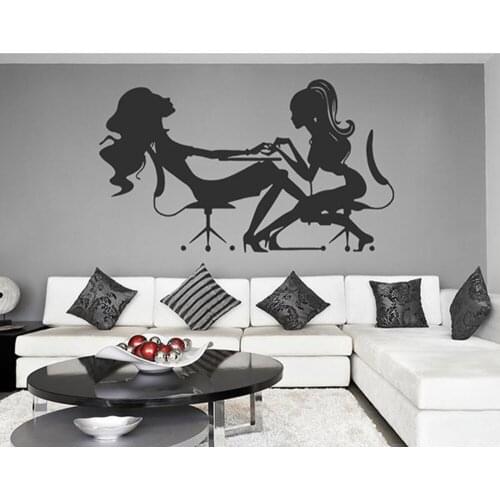 Manicure salon Reception entrance hall wall stickers vinyl waterproof Pattern Art Mural Beauty manicure Salon wall derars G178