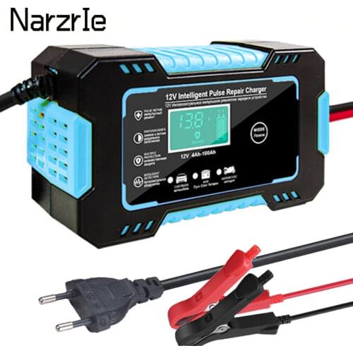 Full Automatic Car Battery Charger 12V Digital Display Battery Charger Power Puls Repair Chargers Wet Dry Lead Acid