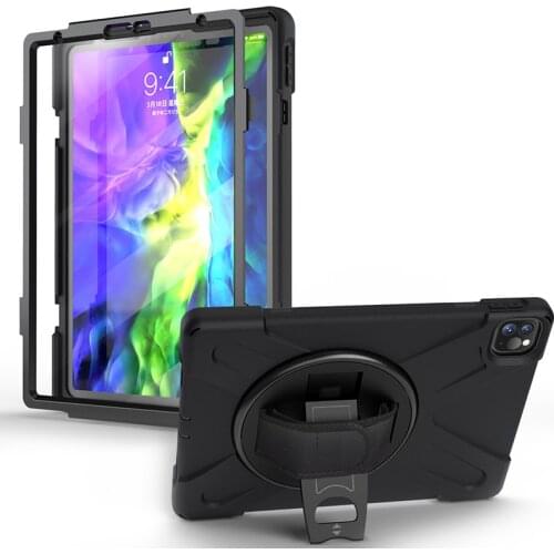 Shockproof Silicone Case for iPad Air 4 10.9 Cover with Kickstand and Wrist Strap for iPad Pro 11 2020/2018 Kids Case+Pen