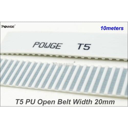 POWGE 10meters T5 Open-End Timing Belt T5-20 Width=20mm PU With Steel Core T5 20 AT5 Belt Fit T5 Timing Pulley For CNC RepRap