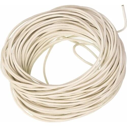 10M 2.0mm Round Real Leather Jewelry Cord White Beading Cords For Necklace Bracelet DIY Jewelry Finding