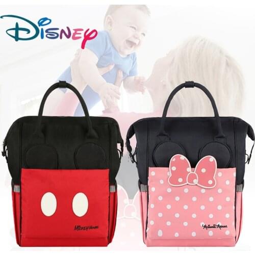 Disney Diaper Bag Backpack Large Capacity Maternity Mummy Bag Travel Backpack Baby Care Baby Nappy Bag USB Bottle Heating 2019