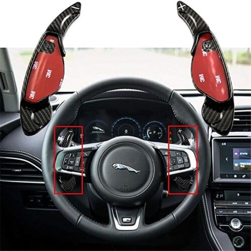 Carbon Fiber Steering Wheel Shift Paddle Extension Shifters for Jaguar XFL XJ XE XFL F-Type F-PACE