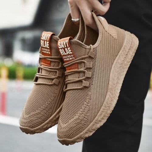 2021 spring casual shoes flying woven mens shoes breathable mens sports shoes student running shoes trend cross-border mens s
