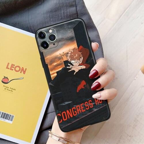 Yuji Itadori Jujutsu Kaisen Anime Glass Soft Silicone Phone Case Cover Shell for iPhone SE 6 7 8 Plus X XR XS 11 12 Mini Pro Max