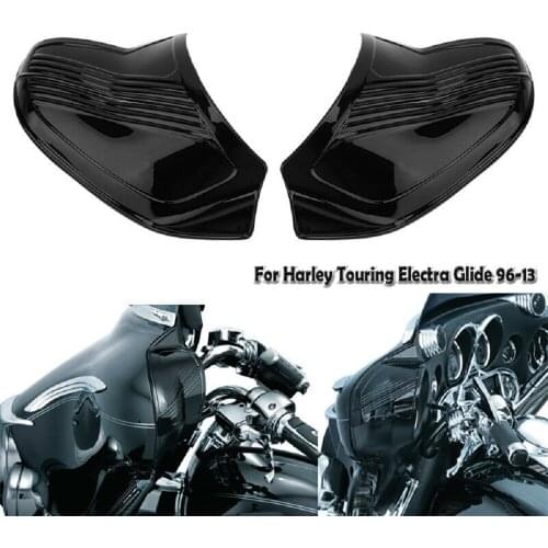Glossy Inner Motorcycle Fairing Covers Guard Protection for Harley Batwing FLHX FLHT Black/Chrome 1996-2013