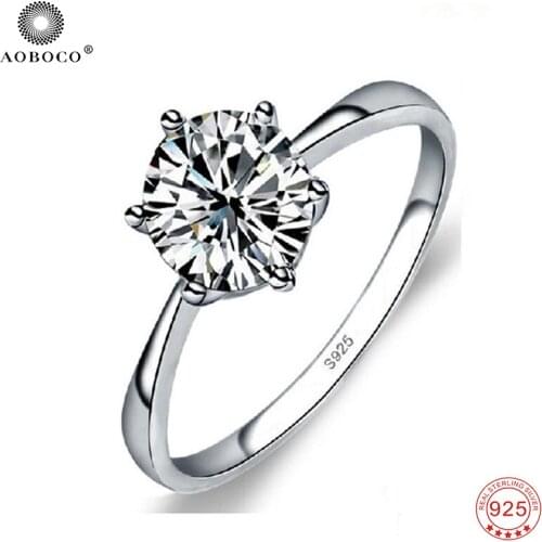 Rings Women New Brand Design Pretty CZ Crystal Engagement Rings for Women Fashion 925 Sterling Silver Wedding Rings GNJ0004