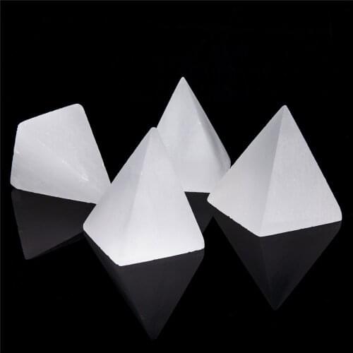 1pcs Natural Selenite Pyramid Home Decor Stones White Crystal Chakra Energy Healing Stones