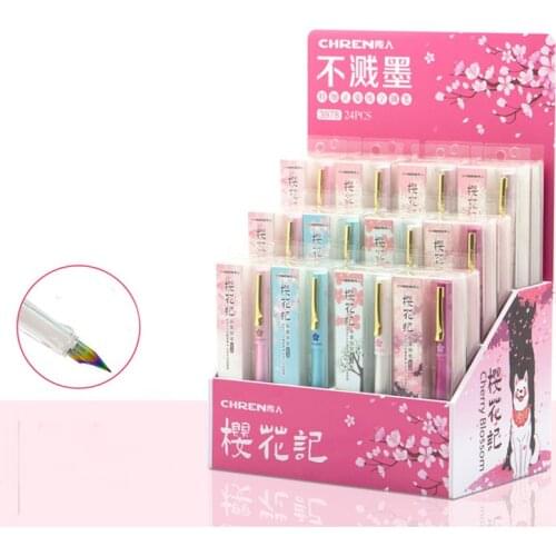 1-Piece Cute anime Fountain Pen 0.38mm Positive posture Ink Pens for Kids Student Boys girls Stationery School Office Supplies