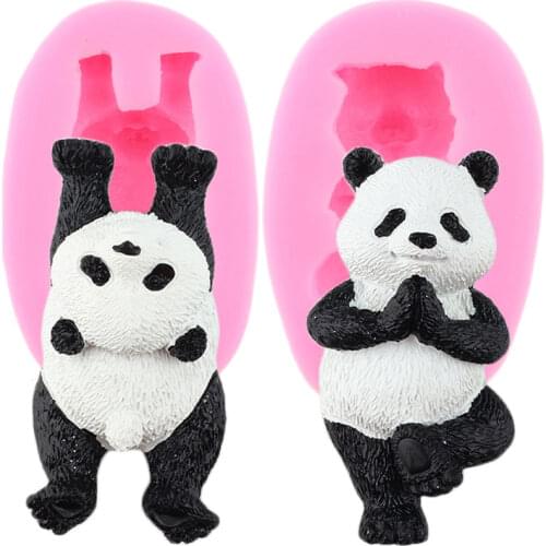 3D Cute Panda Bear Silicone Molds Baby Party Fondant Cake Decorating Tools Soap Resin Clay Mold Candy Chocolate Gumpaste Moulds