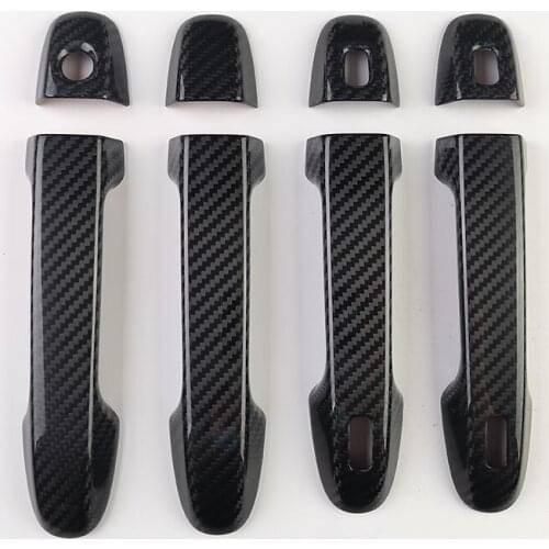 3K For Lexus LM300 LM300h 2020 2021 8pcs Real Carbon Fiber Car Exterior Door Handle Grab Cover Trim Sticker