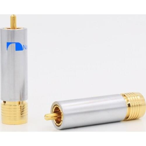 4pcs RCA Locking Non Solder Plug Connector RCA Connector Male Solder Video Gold Plated Connector