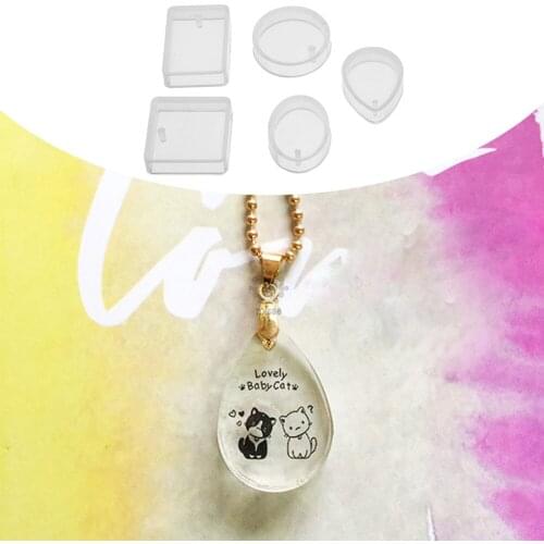 5pcs/set Hole Crystal Silicone Mould DIY Resin Jewelry Pendant Making Mould Handmade Decoration Tools DIY Craft