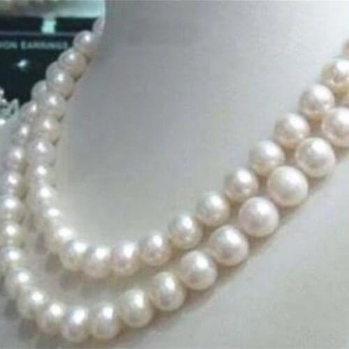 8-9mm natural cultured white Akoya pearl round beads necklace 34inch long chain jewelry making for weddings party gifts YE2079