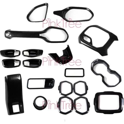 Accessories For Jeep Renegade 2016 2017 2018 Interior Cover Trim Carbon Fiber Color Handle Cover Air Vent SUV Decoration Styling