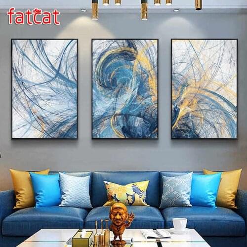 FATCAT Abstract landscape diy 5d diamond painting full square round drill mosaic embroidery triptych kits home decor AE2967