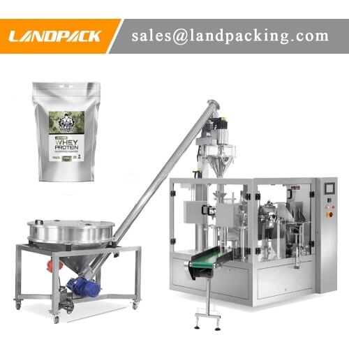Protein Powder Zipper Doypack Machine Powder Rotary Pouch Packing Machine
