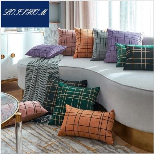 Black Embroidery Pillow Cover Grey Green Orange Velvet Geometric Cushion Cover Sofa Home Decorative Pillow Case 45x45cm/30x50cm