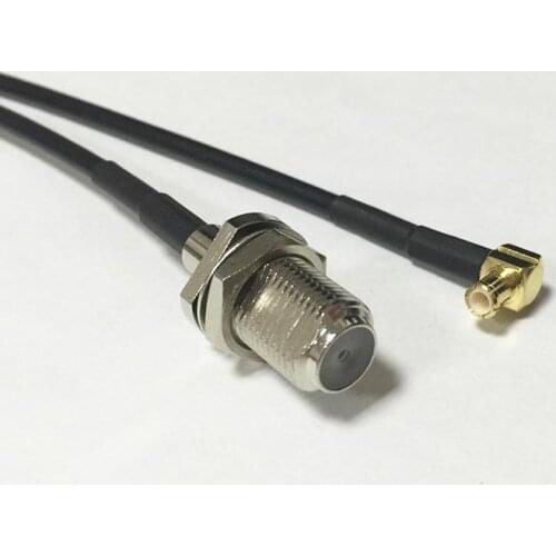 New F Female Jack Connector Switch MCX Male Plug Right Angle Connector RG174 Wholesale 20CM 8" Adapter