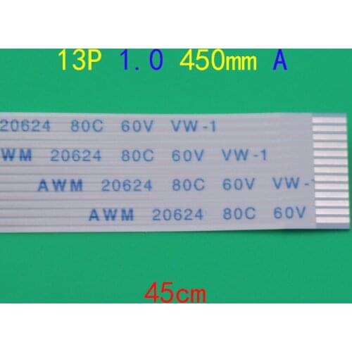 2PCS/lot FFC Ribbon FPC Flexible Cable 13pin 13-pin 1.0mm Pitch Forward Length 450mm Tpye A Width 14mm 13 pin AWM 20624 80C 60V