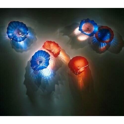 Art Glass Decorative Plates Wall Hanging Recessed Restaurant Wall Decoration Lighting