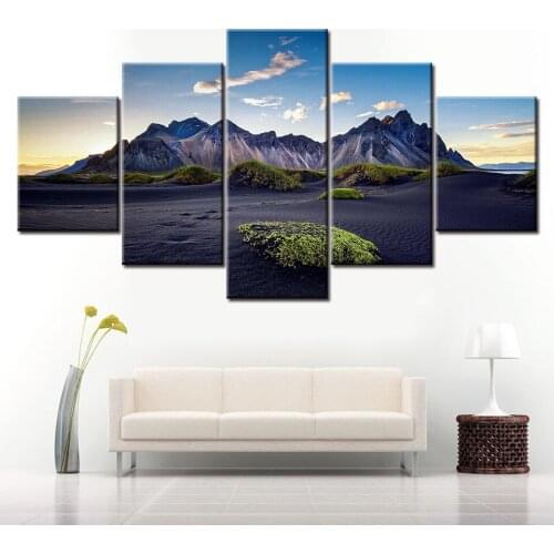 Canvas Painting HD Black desert landscape 5 Piece Modular Wall Art Painting Wallpapers Poster Print for living room Home Decor