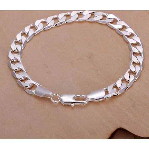 Classic flat MEN bracelet silver Plated bracelets new listings high quality fashion jewelry Christmas gifts Bracelet