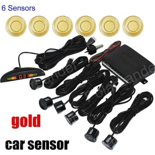 Beatiful LED monitor Parking System Reverse Sound Alert Car Parking sensor 6 sensors Buzzer Backup Radar 9 Colors available