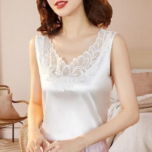 Summer Korean Fashion Silk T-shirts for Women Vintage Satin Tops for Women Short Sleeves Plus Size XXXL Office Lady Shirts