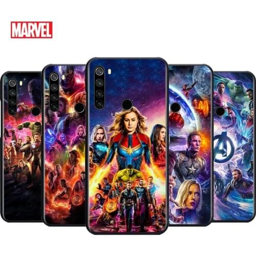 Marvel The Avengers For Xiaomi Redmi Note 4 4X 5 5A 6 7 8 8T 7S 9S 9T 10 10S 5G Pro Prime Max Balck Soft Silicone Phone Case