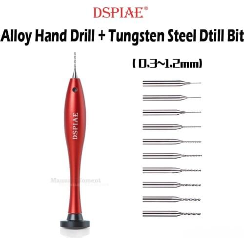 AT-HD Metal Hand Drill 0.3~1.2 Bits Set Gundam Military Model Production Upgrade Craft Tools Hobby Accessory