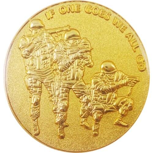 Cheap military challenge gold coin low price round zinc alloy coin