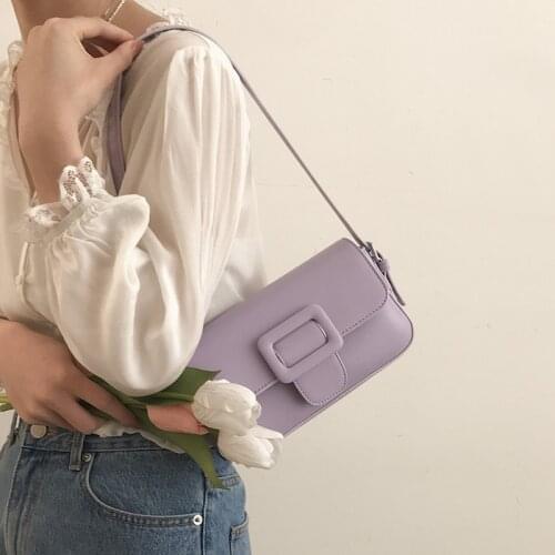 New Fashion High-end Messenger Bag Girl Versatile Shoulder Bag Luxury Pu Leather Candy Color Handbag