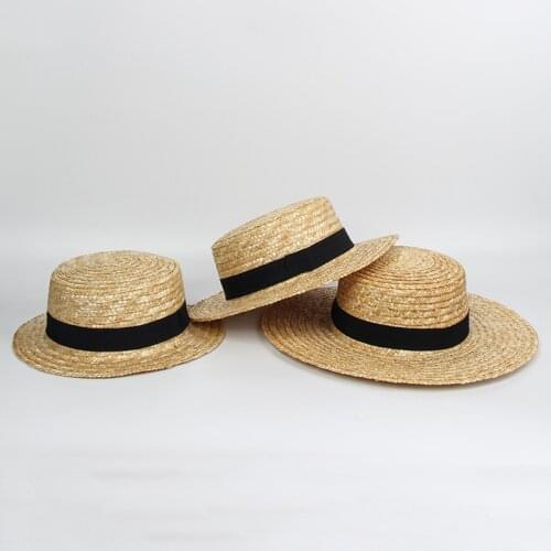 Panama Hat Simple Summer Beach Hat Female Casual Lady Women Flat Brim Bowknot Straw Cap Girls Sun Hat Feminino 2021