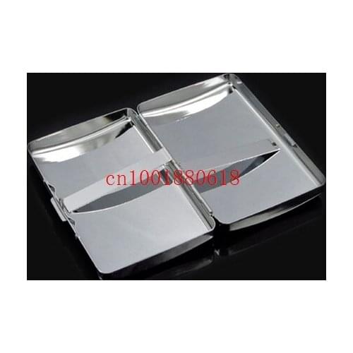 Free Shipping Empty Blank Cigarette Box Case Stainless Steel Tobacco Tube Storage Pocket Box Holder Handy Portable 240pcs/lot