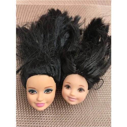 Rare Original Kelly Doll Body Head Mermaid Black Hair Doll Heads Toy Part Quality DIY Toy Princess Doll Accessories