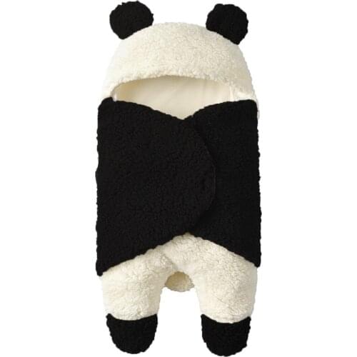 Newborn Baby Sleeping Bag Hooded Plush Swaddle Blanket Towel Wrap Fleece Swaddle Warm Receiving Blanket Sleep Bag Sack Stroller