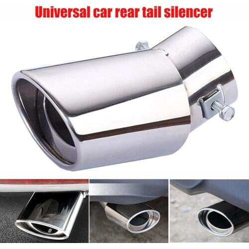 Universal Car Rear Round Stainless Steel Exhaust Pipe Tail Muffler Accessories
