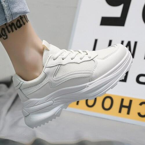 Shoes Woman Platform Sneakers New Shoes On Chunky Heel White Shoes Comfortable Woman Sneaker Vulcanized Shoes X15-59