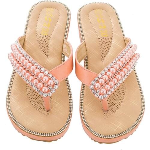 Outside Women Casual Flat Slippers Flip Flops Female Summer Crystal Shoes Girls Comfortable Woman Footwear Bohemia Dress Sandals