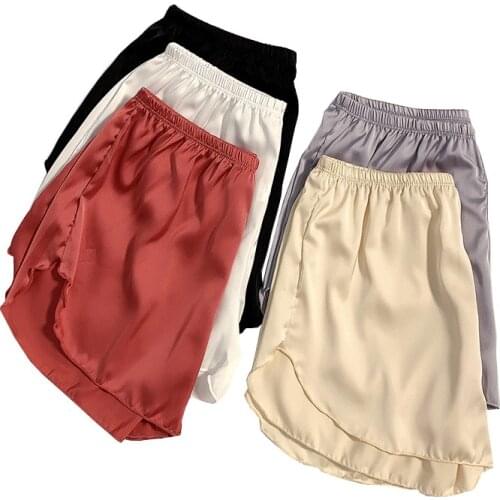 Womens Thin Shorts Summer Female High Waist Elastic Solid Loose Asymmetrical Streetwear Short WDC7810