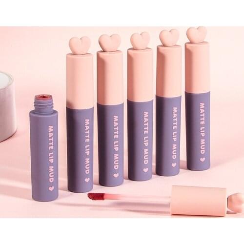 6 Color Liquid Lip Glaze Makeup For Women Velvet Matte Lipstick Waterproof Sweatproof Not Stick Cup Lip Glaze Makeup Tools TSLM1