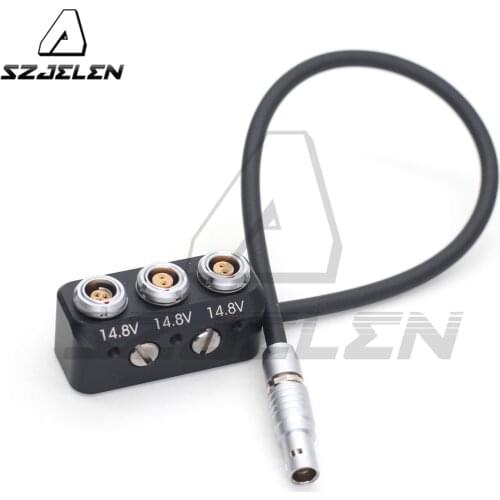 0B 2pin Male to 0B 2 pin+RS 3pin Female Hub Adapter Splitter for ARRI /SONY Camera Power Supply Distributor, three way Splitter