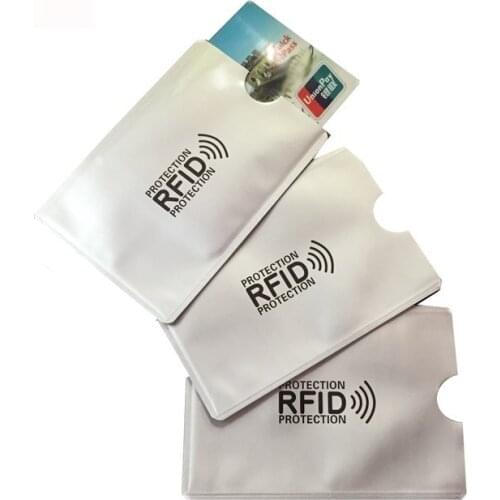 100 Pcs RFID NFC Card Anti Degauss Sleeve Bank Card Credit Card Protect Anti-Scan Card Sleeve Anti-magnetic Aluminum